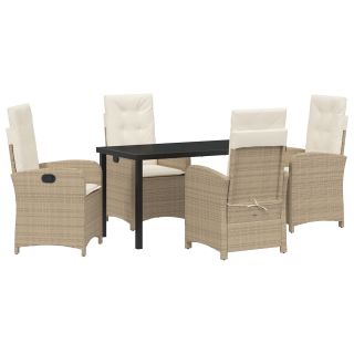 5-osaline aiamööbli komplekt padjaga, beež polü rattan