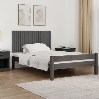 Изголовье кровати настенное, серое, 127,5x3x60 см, сосна