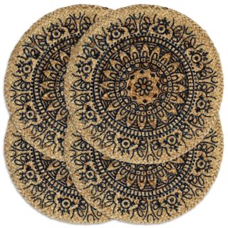 lauamatid 4 tk, tumehall, 38 cm, ümmargune, džuut