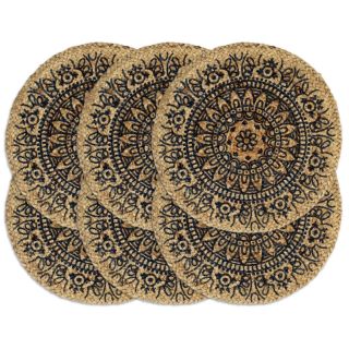 lauamatid 6 tk, tumesinine, 38 cm, ümmargune, džuut