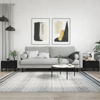 Комплект из 2-х журнальных столиков, черный, 50 x 46 x 35 см, искусственное дерево