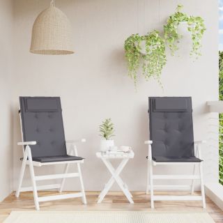 kõrge seljatoega toolipadjad 2 tk, antratsiithall, kangas