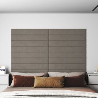 seinapaneelid 12 tk, helehall, 90 x 15 cm, samet, 1,62 m²