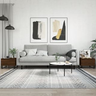 журнальный столик 2 шт., коричневый дуб, 50 x 46 x 35 см, искусственное дерево