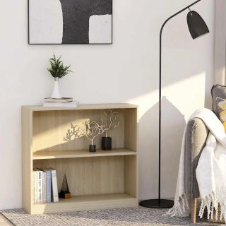 Книжный шкаф «Сонома дуб» 80x24x75 см из искусственного дерева