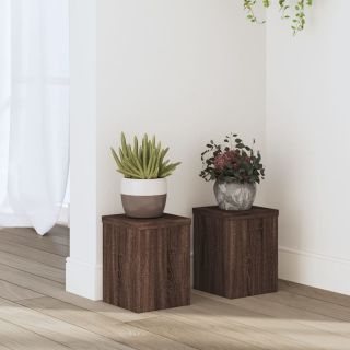 taimealused 2 tk, pruun tamm, 15x15x20 cm, tehispuit