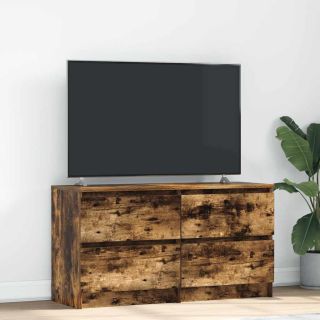Тумба под телевизор дымчатый дуб 100x35x54 см, инженерное дерево