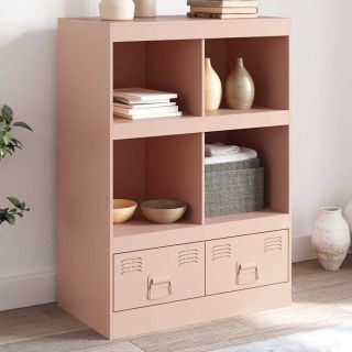 высокий шкаф, розовый, 67x39x95 см, сталь