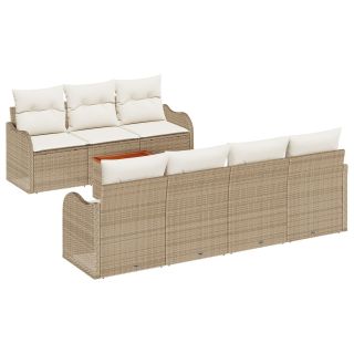 8-osaline aia diivanikomplekt padjadega beež polü rattan akatsia,2-istega aia diivan hoiustamise ja padjadega beež polü rattan