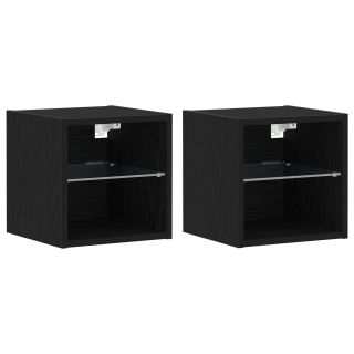 LED telerikapp 2 tk Must Tamme 30x28,5x30 cm Töödeldud Puit