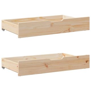 ratastega voodisahtlid 2 tk, 95 x 55 x 17 cm, männipuit
