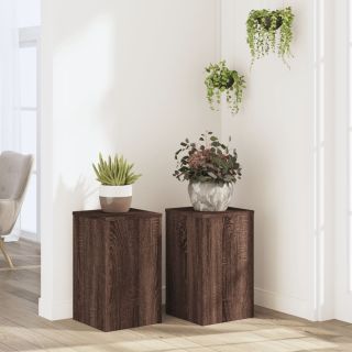 taimealused 2 tk, pruun tamm, 30x30x50 cm, tehispuit