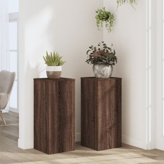 taimealused 2 tk, pruun tamm, 30x30x70 cm, tehispuit