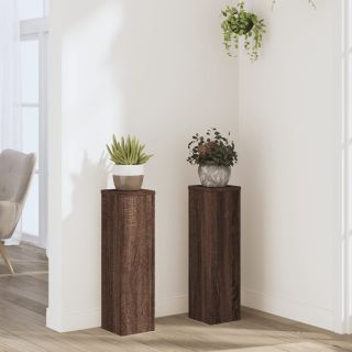 taimealused 2 tk, pruun tamm, 17 x 17 x 60 cm, tehispuit