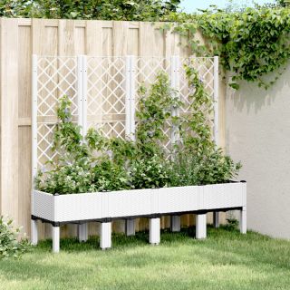 võrega taimekast, valge, 160x40x142 cm PP