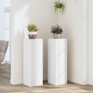 taimealused 2 tk, valge, 25x25x80 cm, tehispuit