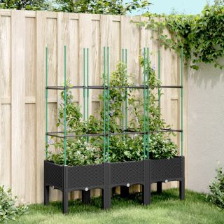 võrega taimekast, must, 120 x 40 x 142,5 cm, PP