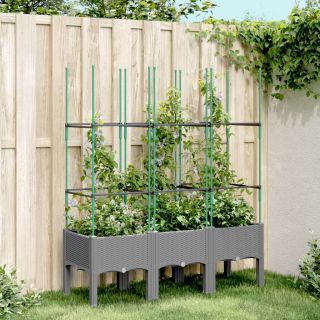 võrega taimekast, helehall, 120 x 40 x 142,5 cm, PP