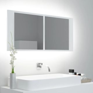 LED-peeglikapp valge 100x12x45 cm, akrüül