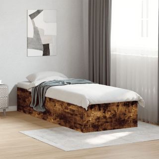 peatsiga voodiraam, ilma madratsita, suitsutatud tamm 75x190 cm