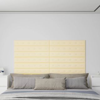 seinapaneelid 12 tk, kreemjas, 90 x 15 cm, kunstnahk, 1,62 m²