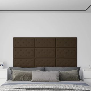 seinapaneelid 12 tk, pruun, 60 x 30 cm, kunstnahk, 2,16 m²