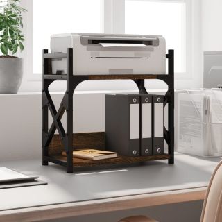 подставка для принтера, 2 уровня, коричневый дуб 40x20x40 см, искусственное дерево