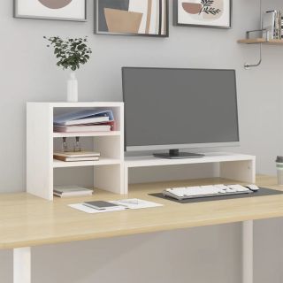 подставка под монитор, белая, 81 x 20 x 30 см, сосна