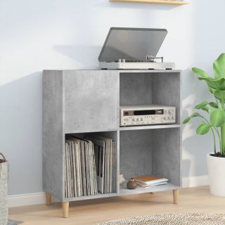 шкаф для пластинок, бетонно-серый, 84,5 x 38 x 89 см, искусственное дерево