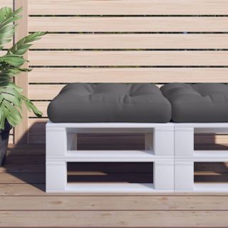 Подушка для сиденья из европоддона, антрацитово-серая, 58 x 58 x 10 см, ткань