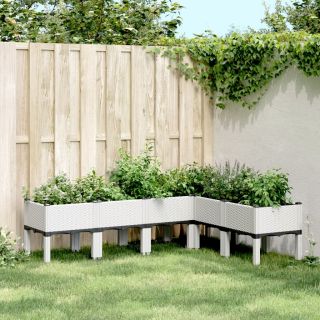 jalgadega taimekast, valge, 160 x 120 x 42 cm, PP