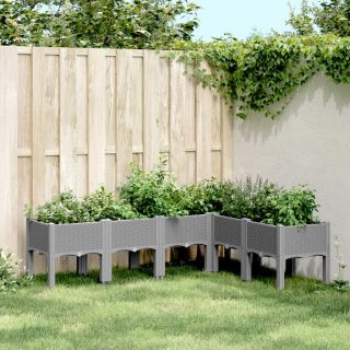 jalgadega taimekast, helehall, 160 x 120 x 42 cm, PP