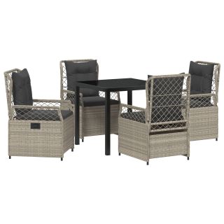 5-osaline Aia Söögilaudade Komplekt Helehall Polü Rattan