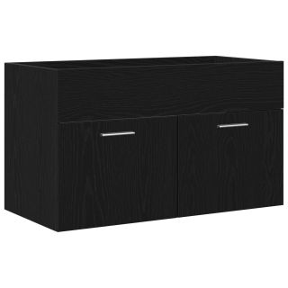 Vannitoa Valamu Kapp Must Tamme 80x38,5x46 cm Tehispuit