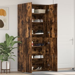 Jalanõude kapp suitsutatud tamme 80x35,5x180 cm tehispuidust
