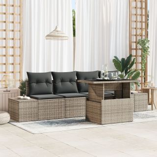 5-osaline aia diivanikomplekt padjadega Hall Polü Rattan
