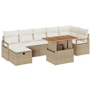 8-osaline aia diivanikomplekt padjadega beež polü rattan,2-kohaline aia diivan padjadega beež polü rattan