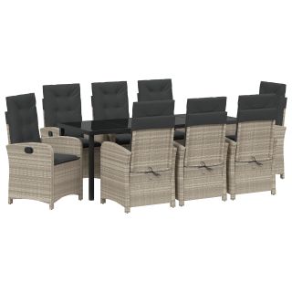 9-osaline aiatoolide komplekt padjadega Helehall Poly Rattan
