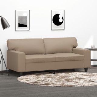 kahekohaline diivan, cappuccino, 140 cm, kunstnahk