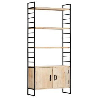 Книжный шкаф с 4 полками 80 x 30 x 180 см из прочного мангового дерева