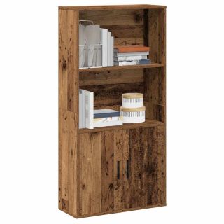 Книжный шкаф, старое дерево, 60x24x120 см, искусственное дерево
