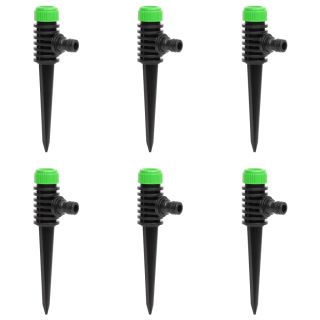 вращающиеся разбрызгиватели 6 шт., зеленые и черные, 3 x 6 x 19,5 см