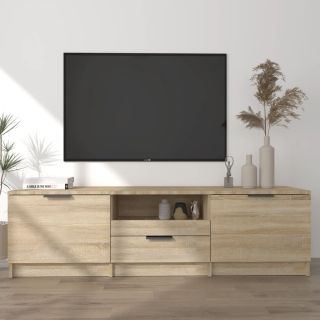 Тумба под телевизор, дуб Сонома, 140x35x40 см, искусственное дерево