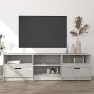 Тумба под телевизор, бетонно-серая, 150x33,5x45 см, искусственное дерево