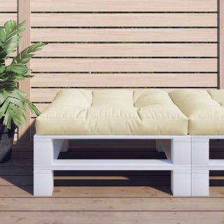 Подушка для сиденья из европоддона, кремовая, 70x70x12 см, ткань