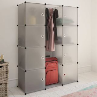 modulaarne kapp 9 sektsiooniga, valge, 109x36,5x143 cm