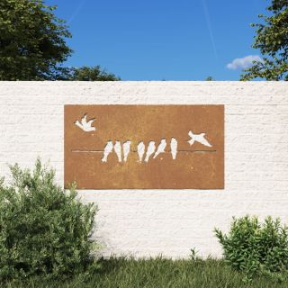 aia seinakaunistus, 105x55 cm, Corteni teras, linnudisain