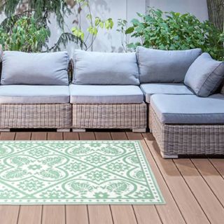 Садовый ковер Esschert Design 182x122 см зеленый и белый