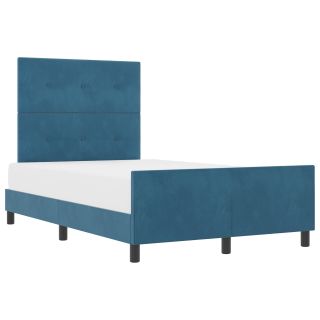 Voodi Raam Tumesinine 120x190 cm Samet