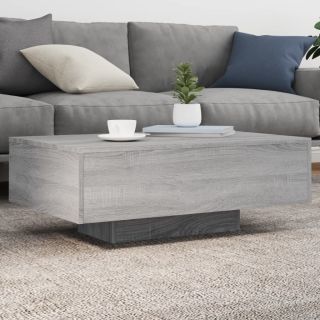 kohvilaud LED-tuledega, hall Sonoma tamm, 85 x 55 x 31 cm